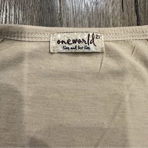 Y2K One World Top Rhinestones Studded Grunge Punk Long Slv Shirt Plus 2X Wings - Picture 3 of 8